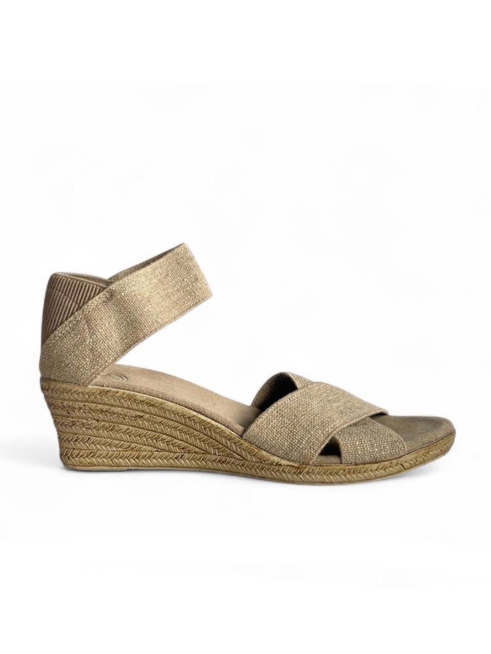 Cannon Core, Linen Wedge Sandals in Light Brown - Picture 2 of 8